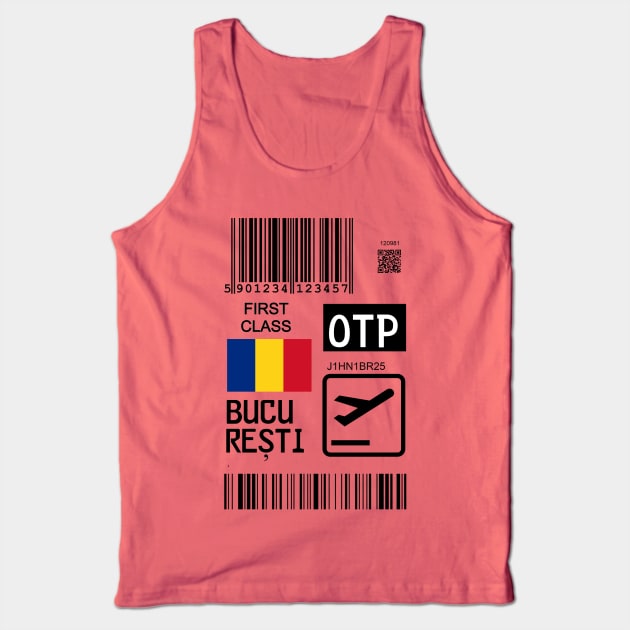 Bucharest Romania travel ticket Tank Top by Travellers